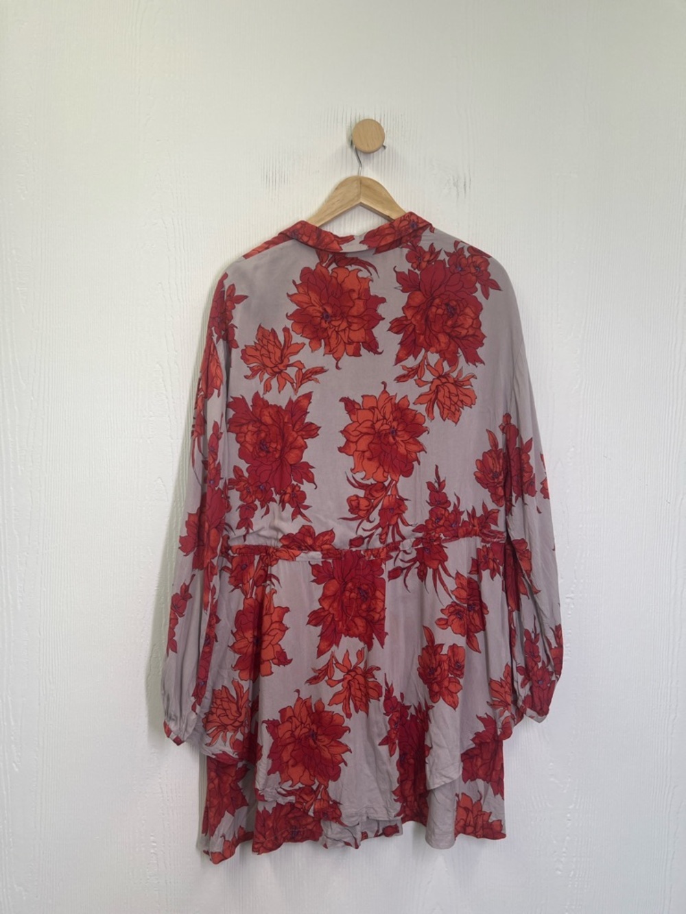 Free People - Shake It Colorful Floral Long Sleeve Half Button Mini Dress Medium - Picture 11 of 13